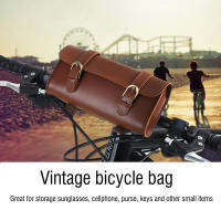 กระเป๋าใส่แฮนด์จักรยาน Vintage Front Storage Bag Waterproof Bicycle Container Cycling Tube Bag