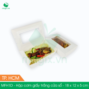 MFH1D - 50 Hộp giấy trắng đựng đồ ăn có cửa sổ