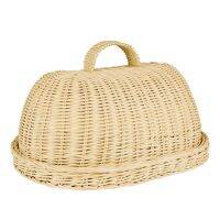 【HOT】 Handwoven Basket Vegetables Serving with Dust Cover Pantry Organizer for