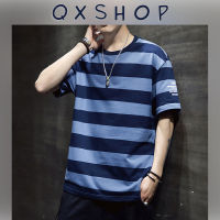 QXshop ???มอบมงให้รุ่นนี้เลยจ๊ะหนุ่ม ขายดีม๊ากกกกก เสื้อยืดคอกลมลายทางสลับสีคืองานดีมาก สวมใส่สบายสุดๆไปเลยน๊าาา✨