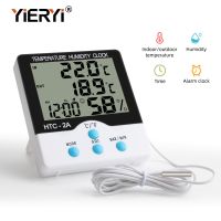 HTC-2A Thermo-Hygrometer -50°C~70°C with Probe Alarm Clock Refrigerator Indoor Outdoor Thermometer Hygrometer Sensor Meter