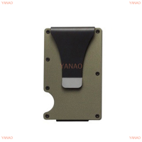 YANAO New Slim Credit Card Holder อลูมิเนียมบัตรประชาชนผู้ถือบัตรโลหะเงินคลิปการ์ดกรณี