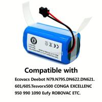 High capacity 14.4V Li-ion battery for Conga Excellence 990 Ecovacs Deebot N79 N79S DN622 Eufy Robovac 11 11S 12 15C 15S 35C. （สต็อกสำเร็จรูป） agapi