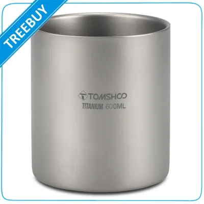 TOMSHOO 220/350/450/600ml Double Wall Titanium Water Cup Coffee Tea Mug for Home Office Outdoor Camping Hiking Backpacking Picnic