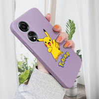 เคสโทรศัพท์สำหรับ OPPO A78 4G เคสโทรศัพท์การ์ตูน Pikachu Pocket Monster กล้องคลุมทั้งหมดปลอกซิลิโคนของเหลวทรงสี่เหลี่ยมลายโปเกมอน