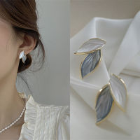 New Arrival Metal Trendy Summer Fresh Lovely Sweet Grey Leaf Dangle Earrings For Women Fashion Metal Jewelry