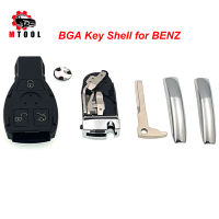 BGA Key 3ปุ่มสำหรับ BENZ SMART KEY FOB REMOTE SHELL CHROME CASE S SL ML SLK CLK E ผู้ถือใส่กุญแจพร้อมโลโก้