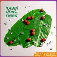 ใบตองเทียม ใบตองปลอม แผ่นรองจานถ่ายภาพ ใบตองเทียมรองอาหาร green leaf decoration BUY HERE