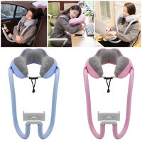 U-shaped Pillow With Mobile Phone Holder Lazy Support Nap Pillow Memory Foam Cervical Spine Neck Pillow Tablet Computer Stands