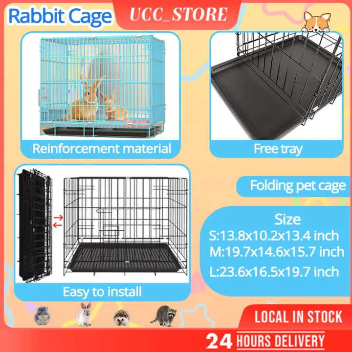 【COD】 Rabbit Cage with Poop Tray Pet Collapsible Cages Foldable 355060cm Lazada PH