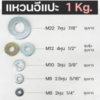 แหวนอีแปะ แหวนรองน็อต ชุบขาว/ชุบรุ้ง M6 M8 M10 M12 M22 (ขายเป็นกิโล)