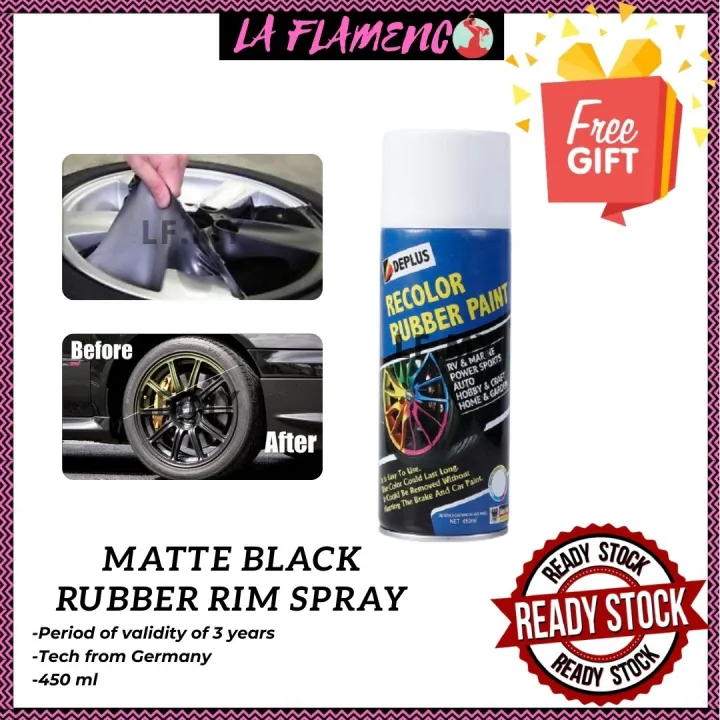 LF.MY Car Rim Silicone Rubber Spray Matte Black Colour / Semburan Rim ...