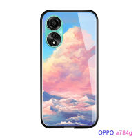 เคสโทรศัพท์พร้อมสำหรับ Vivo Y27 5G A78 OPPO 4G หรูหราอะนิเมะที่สวยงามกันกระแทกหรูหราเคสโทรศัพท์มันวาวกระจกเทมเปอร์เคสประกบหลังแบบแข็งฝาครอบเชลล์เคส