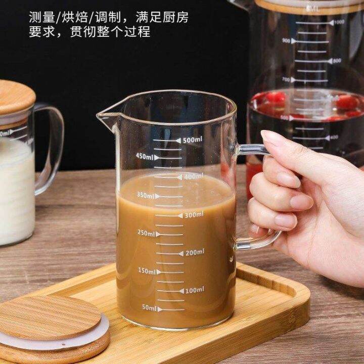 high-temperature-resistant-glass-measuring-cup-with-scale-drinking-water-baking-large-capacity-beaker-with-lid-and-handle-microwaveable-milk