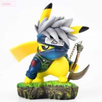 LZYBIM ของขวัญวันเกิดรูปอนิเมะคาคาชิ Hatake หุ่นโปเกมอน COS แอ็กชัน Pikachu คอสเพลย์ Kakashi หุ่นจำลองตัวการ์ตูน