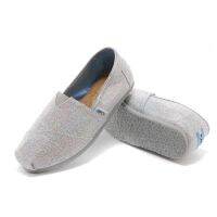 โปรโมชั่นToms รองเท้าไม่มีส้นขี้เกียจผ้าใบระบายอากาศสบาย ๆ รองเท้าผู้หญิงแบนสีเทา