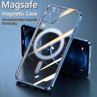 【Enjoy electronic】 Luxury Plating Magnetic For Magsafe Wireless Charge Case On iPhone 14 13 12 11 Pro Max X XR XS 14 Plus Soft Clear Silicone Cover