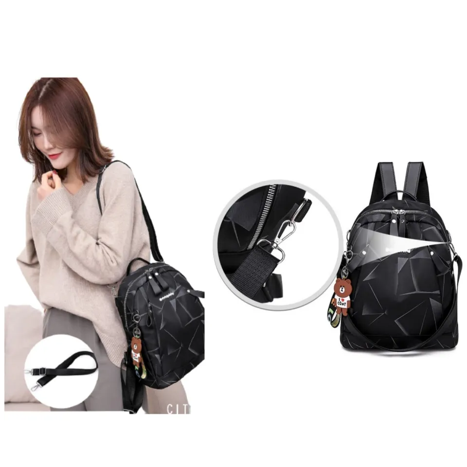 Jual Tas Ransel Wanita Korea Import Anti Air Hitam Backpack Ellesma Ta395B5  - Kota Bekasi - Ika Id