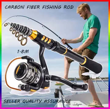 COD】Fishing Rod and Reel Set 1.8m Fishing Rod Set Portable Carbon Fiber Fishing  Rod Telescoping Powerful Fishing Rod with Reel Spinning Reel Combo One Year  Warranty In Stock