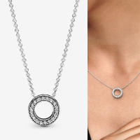 Original 925 Sterling Silver Ring Lock Pan Necklace With Logo Is Suitable For Womens Wedding Diy Jewelry