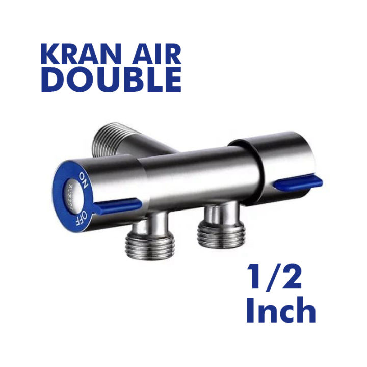 Stop Kran Air Double Stainless Inch Lazada Indonesia