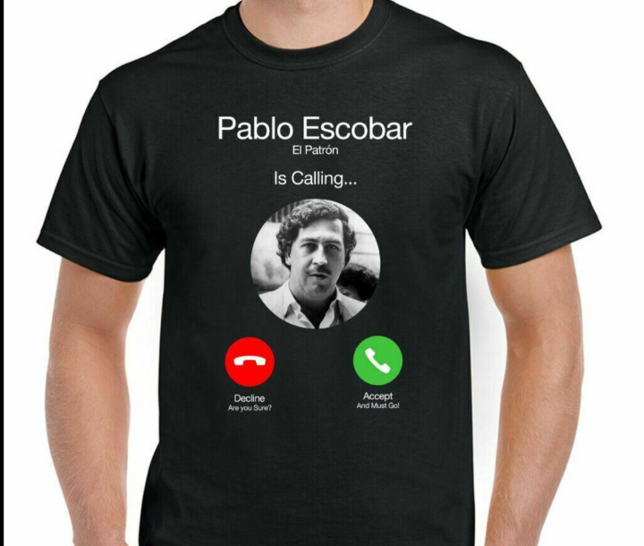 PABLO ESCOBAR T-SHIRT El Patron is Calling Mens Funny Narcos TV Show ...