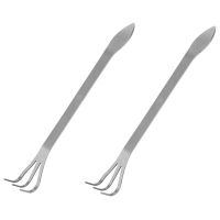 2PCS Stainless Steel Root Rakes with Ergonomic Handles are Suitable for Outdoor Use