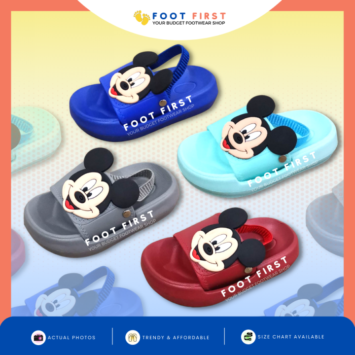 **FOOT FIRST 18-23** YEEZY MICKEY GARTERIZED SLIPPERS SLIDES FOR KIDS ...