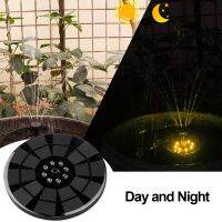 Solar Powered Fountain 3W Solar Panel Water Pump 1600mAh Battery with Single Colour LED Lights for Birdbath Pond Pool Outdoor