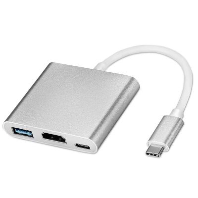 ตัวแปลงสายเคเบิลอะแดปเตอร์ Type-C สำหรับ Apple USB-C Digital AV ตัวแปลงแบบหลายพอร์ต MJ1K2AM/A HDMI และ USB FW3ใหม่