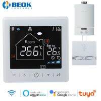 Beok WiFi Smart Thermostat Wireless RF Temperature Controller for Gas Boiler Floor Heating Wall-Mounted Remote Control for Alexa