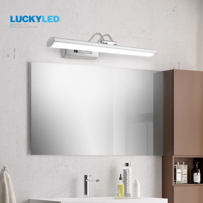 LUCKYLED Led Bathroom Lamp 12W 42CM AC90-260v Stainless Steel Waterproof Sconce Wall Light Fixture Mirror Light Modern Wall lamp