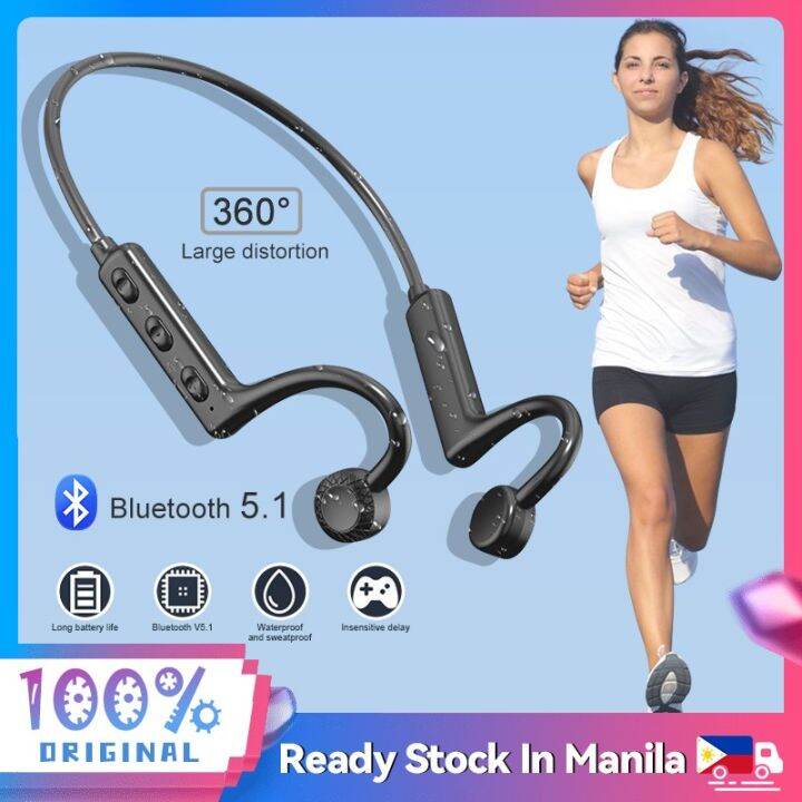 [Manila stock] KS19 Bone Conduction Earphone TWS Stereo Wireless Bluetooth Headset HiFi Sports