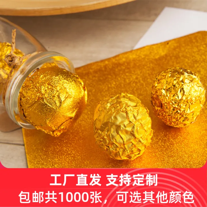 Golden Chocolate Tin Foil Wrapping Paper Sesame Pill Glossy Fine Plaid