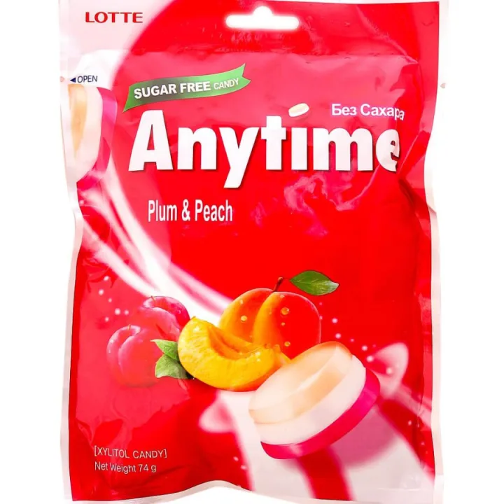 Lotte Anytime SugarFree Xylitol Plum & Peach Candy (2 x 74g) Lazada PH