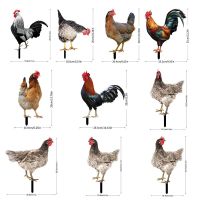 Realistic Rooster Statues Acrylic Double-Sided Printing Outdoor Garden Sculptures Chicken Ornaments Yard Art Decor