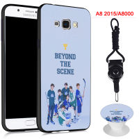 BTS เคสโทรศัพท์สำหรับ Samsung Galaxy A8 2015/A8000ซิลิคอนนุ่มกรณีที่มีรูปแบบเดียวกันแหวนและเชือก