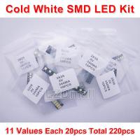 220pcs/lot SMD LED Kit 1W 2W 3V 6V Cold White 11Values x 20pcs=220pcs 2835/3528/3030/3228/2828/3535/5630/7030/ Backlight Beads LED Diode for LCD TV Repair