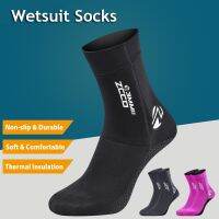 ；。‘【； 1 Pair New 3Mm Neoprene Diving Socks Non-Slip  Warm Patchwork Wetsuit Shoes Diving Surfing Boots For Men Womens Swimming