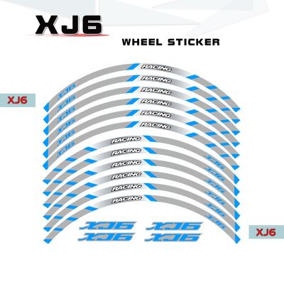 ♕✿ สติกเกอร์ป้องกันล้อยางรถจักรยานยนต์แบบปรับแต่งได้แสงสะท้อนนิรภัยสำหรับกลางคืนสติ๊กเกอร์เตือนความจำสำหรับ XJ6 Xj6ยามาฮ่า