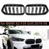 Black Front Bumper Kidney Double Line Grill for-BMW F39 X2 M35I XDrive20D XDrive28I SDrive20I 2018-2020 Racing Grills