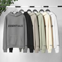 FOG FEAR OF GOD ผ้าฝ้ายแท้ ESSENTIALS เสื้อกันหนาว มีฮู้ด ผ้าฟลีซ ลามิเนต ตัวอักษรสามมิติ ผู้หญิง พลัสไซซ์ สไตล์เกาหลี พร้อมส่ง เสื้อกันหนาว มีฮู้ด ผ้าฝ้าย ลายนูน ขนาดใหญ่ สไตล์เกาหลี สตรีท พลัสไซซ์ สําหรับผู้ชาย และผู้หญิง