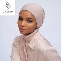 UAZGEO แฟชั่น สาวๆ สตรี hijabs หมวกป้องกันความเสี่ยงผ้าพันคอ Underscarf หมวกผ้าโพกหัว ผ้าพันคอมีฮู้ด มุสลิม turbante ผ้าโพกหัวอิสลาม ผ้าพันคอหัว ฮิญาบผูกยางยืด