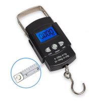 50kg Portable LCD Electronic Hand Scale  Travel Hanging Fish Scale with 1m ruler Luggage Scales