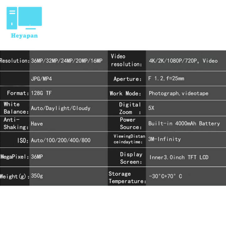 แว่นตาไนท์วิชั่นอินฟราเรด-hd-4k-กล้องโทรทรรศน์ดิจิตอล5x-หน้าจอใหญ่3นิ้วสำหรับการบันทึกวิดีโอภาพถ่ายกลางแจ้ง