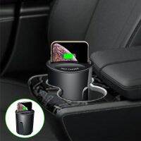 ZZOOI Car Charger Dock for Cup Holder Wireless Charging Cup for iPhone 13 12 Samsung S21/20/10 Portable Car Chargers QI USB Type-C