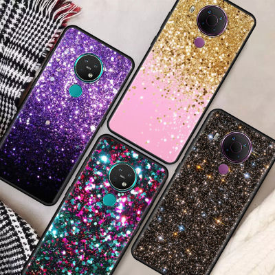 Gold Pink Glitter Print Cell Phone Case for Nokia 5.4 7.2 3.4 5.3 2.3 3.2 8.3 5G 2.4 2.2 4.2 1.3 1.4 C20 G20 X20 Cover Coque Replacement Parts