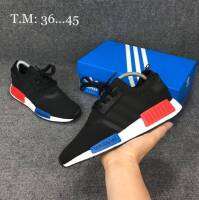 รองเท้าผ้าใบแฟชั่นอาดิดาสNMD R1 "Black/Blue-Red" size 36-45 ใส่ได้ทั้งผู้หญิงและผู้ชาย (New)