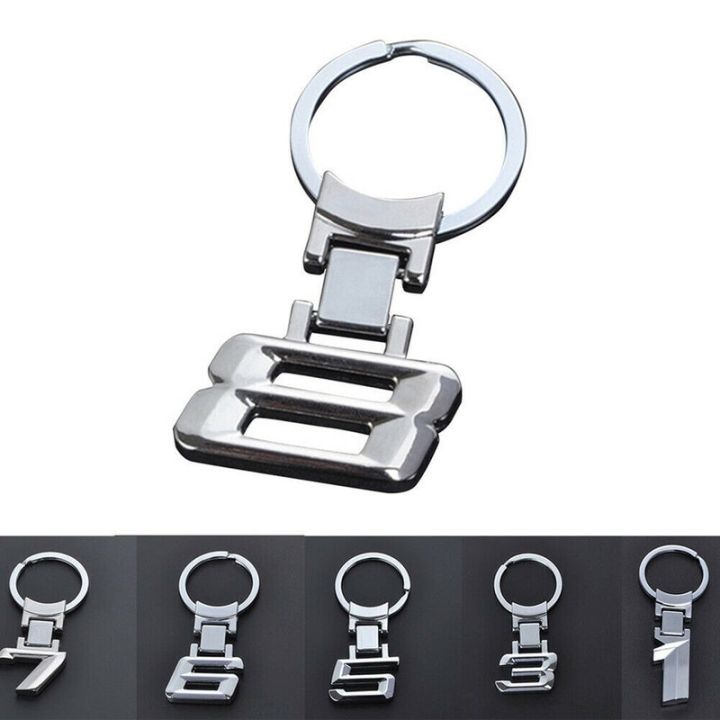 รถโลหะโลโก้ดิจิทัลแบบมีจี้รูปพวงกุญแจที่ยึดกุญแจพวงกุญแจสำหรับตกแต่งภายในรถยนต์-bmw-x-1-3-5-6-7-8ซีรีส์แฟชั่นที่สร้างสรรค์