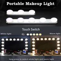 3/5 LED Bulbs Dressing Table Vanity Light USB Stepless Dimming Makeup Mirror Light Color Temperature Adjustable Wall Lamp